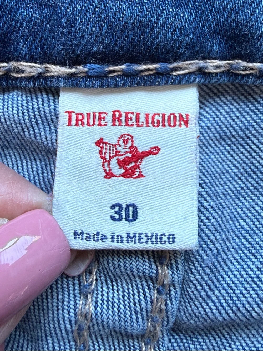 True Religion Devin Loose Straight Jeans Medium Wash Stretch Denim Men's Size 30
